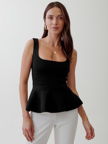 Tussah Knitted Top 'HOLLY' in Black: front