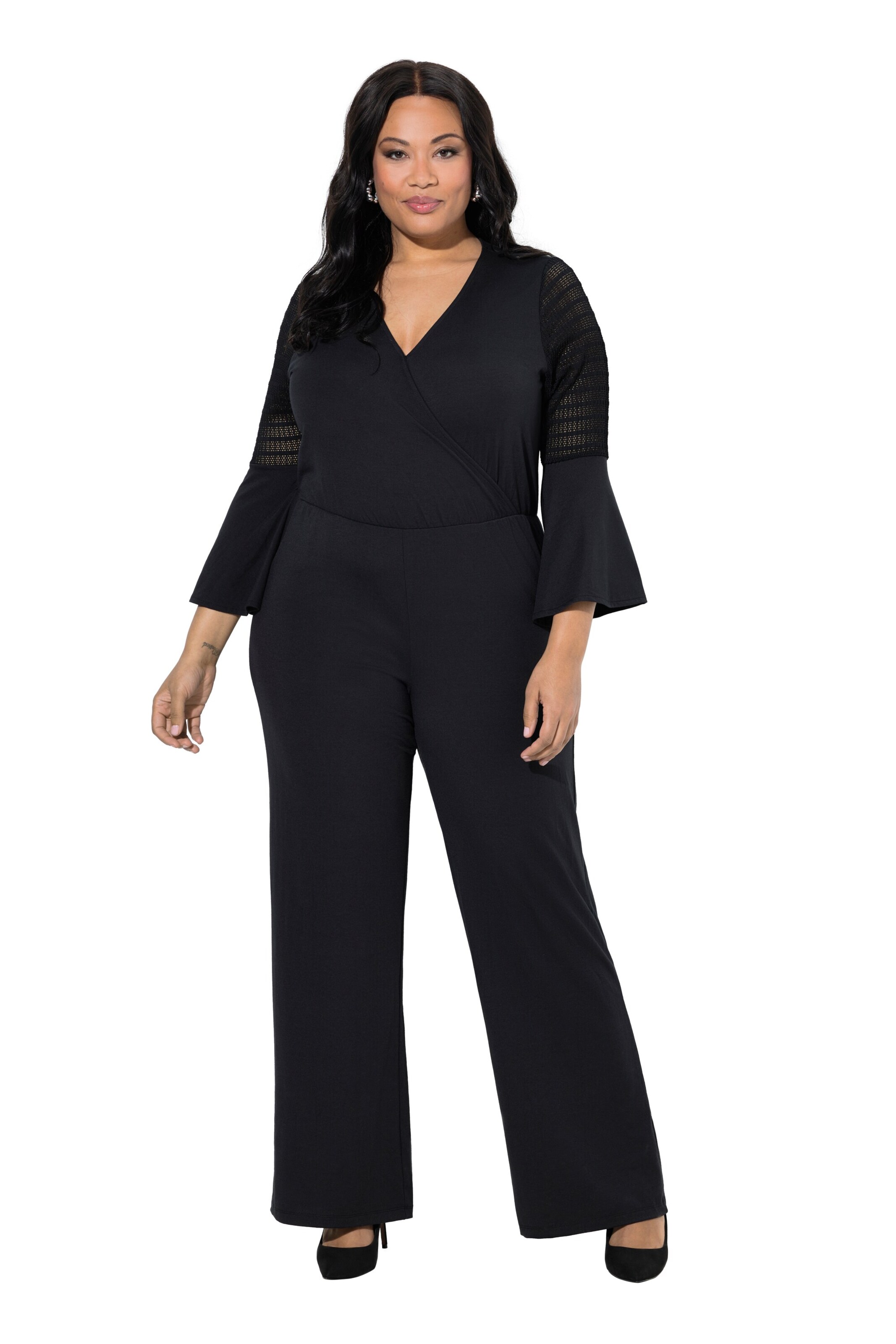 Ulla Popken Jumpsuit in Black: front