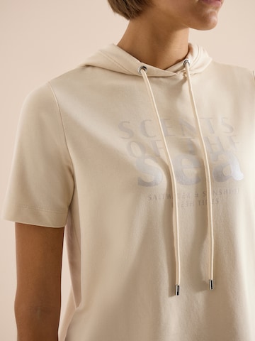 CECIL Sweatshirt 'Scents Of The Sea' in Beige