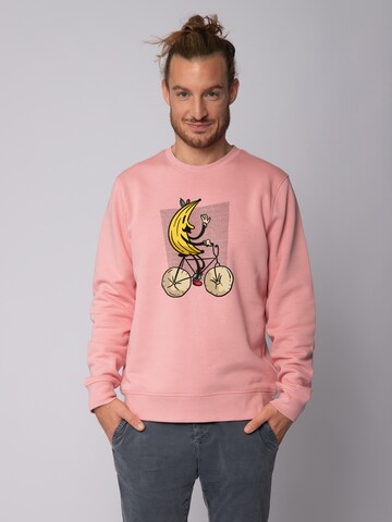 Felpa ' Banana Rider ' di Watapparel in rosa: frontale