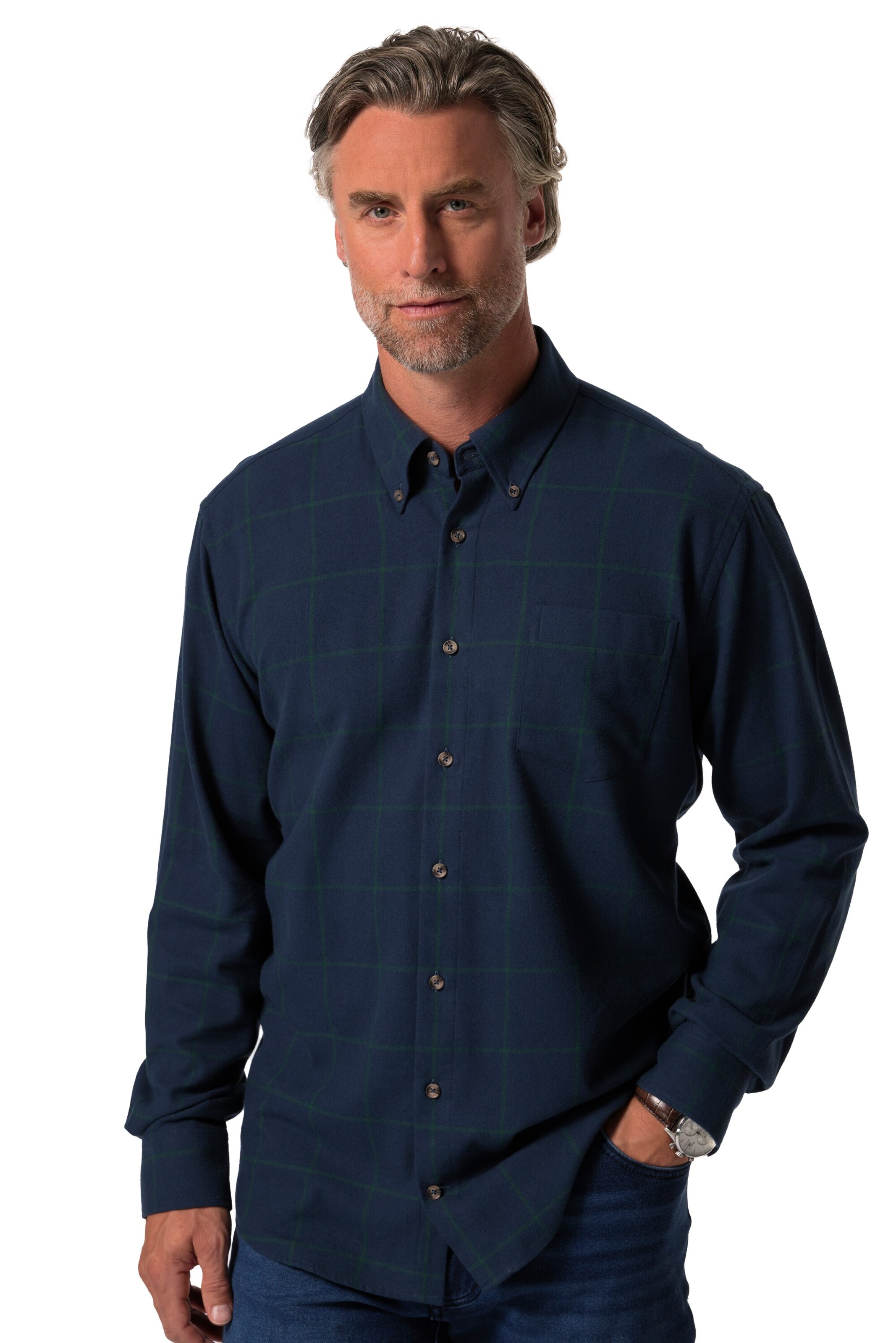 Boston Park Regular fit Button Up Shirt in Blue: front