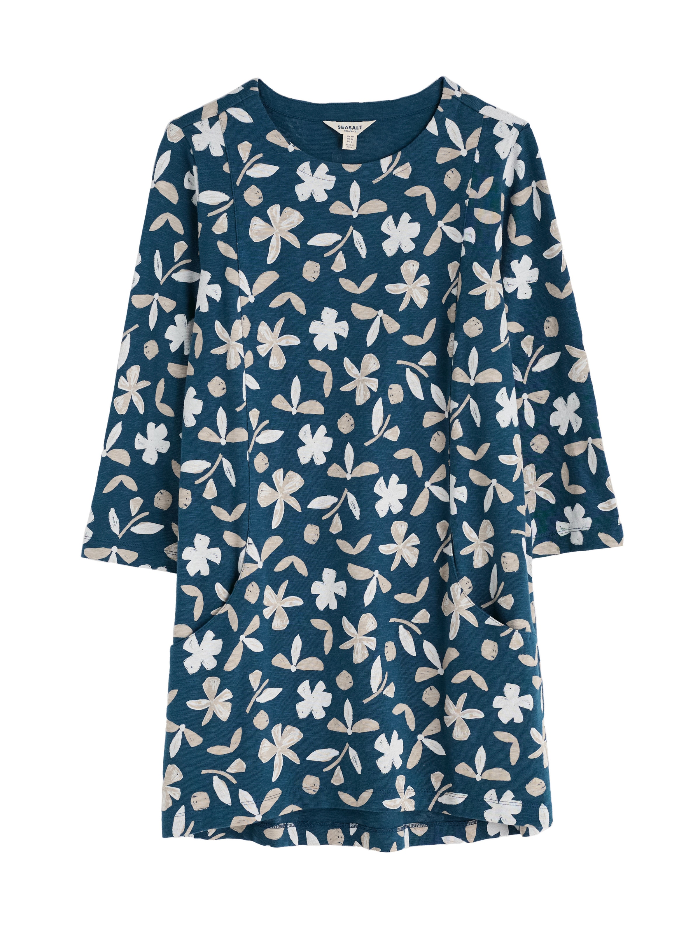 Tunique 'Shore Foraging' Seasalt Cornwall en bleu : devant