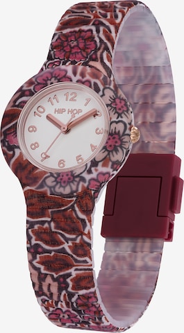 Hip Hop Analoog horloge 'Winter Blossom' in Rood: voorkant