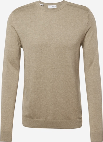 SELECTED HOMME Regular fit Trui 'BERG' in Grijs: voorkant