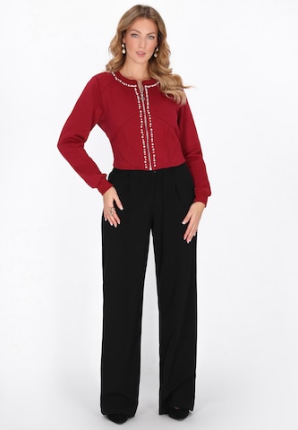 faina - Sudadera con cremallera en rojo