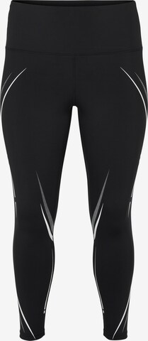 Active by Zizzi Skinny Workout Pants 'Akimber' in Black: front