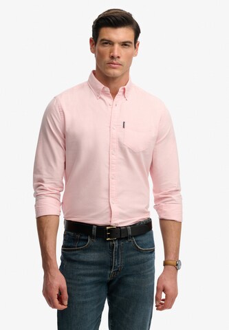 Superdry & Co Comfort fit Overhemd 'Essential' in Roze: voorkant
