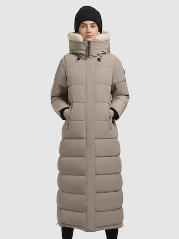khujo Vinterfrakke ' CLARESSE TEDDY ' i beige: forside