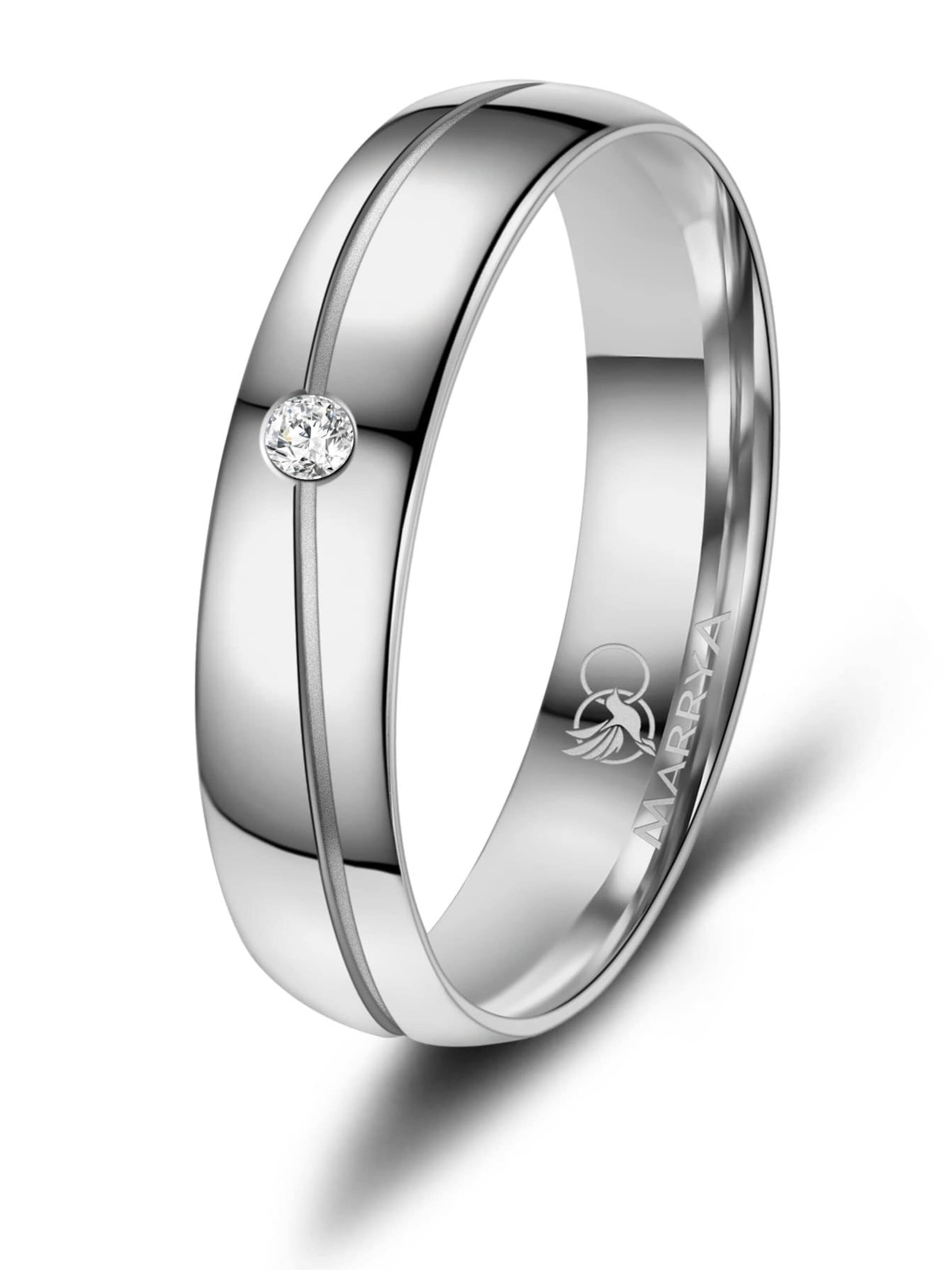 MARRYA Ring 'MARRYA ES-17 Ehering aus Edelstahl - Silberfarben' in Silver