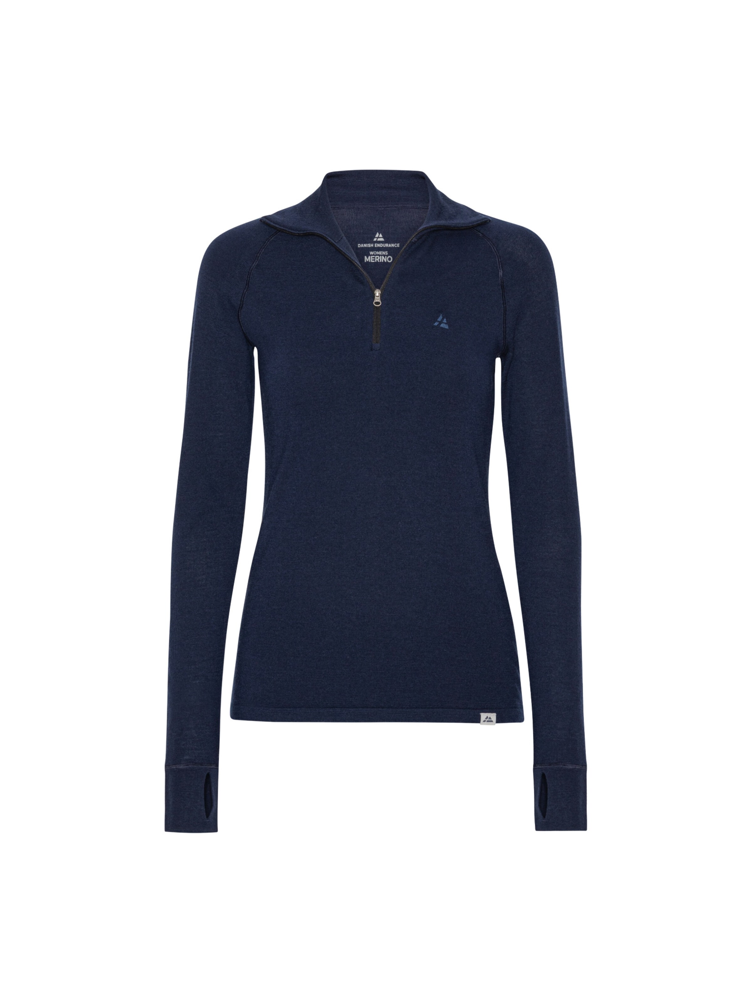 DANISH ENDURANCE Performance shirt 'Merino Halfzip' in Blue: front