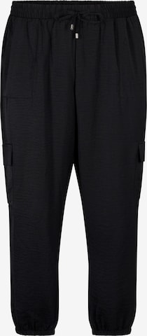 Pantalon cargo 'Cajoy' Zizzi en noir : devant