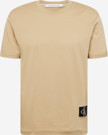 T-Shirt Calvin Klein Jeans en beige : devant