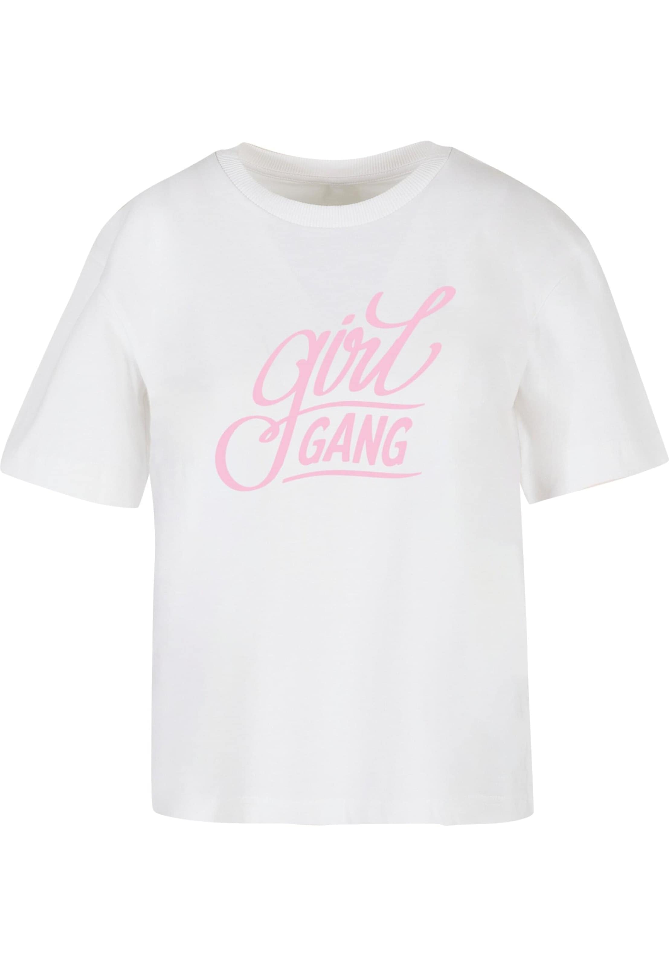 balta Miss Tee Marškinėliai 'Girl Gang': priekis