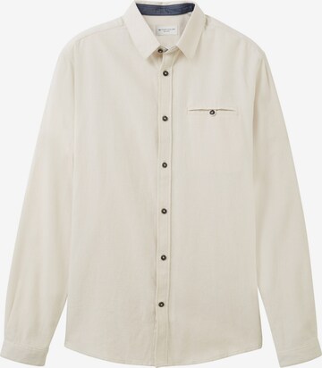 TOM TAILOR Button Up Shirt in White: front