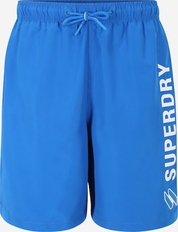 Shorts de bain Superdry en bleu : devant