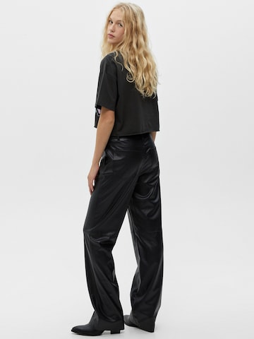 Pull&Bear Wide Leg Jeans in Schwarz