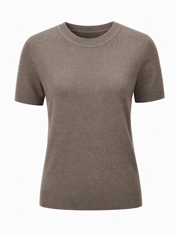 ARACH&CLOZ Sweatshirt 'Strickpullover Damen Pullover Wolle Strickpullover Rundhals Strick Top Kurzarmshirt' in Brown: front