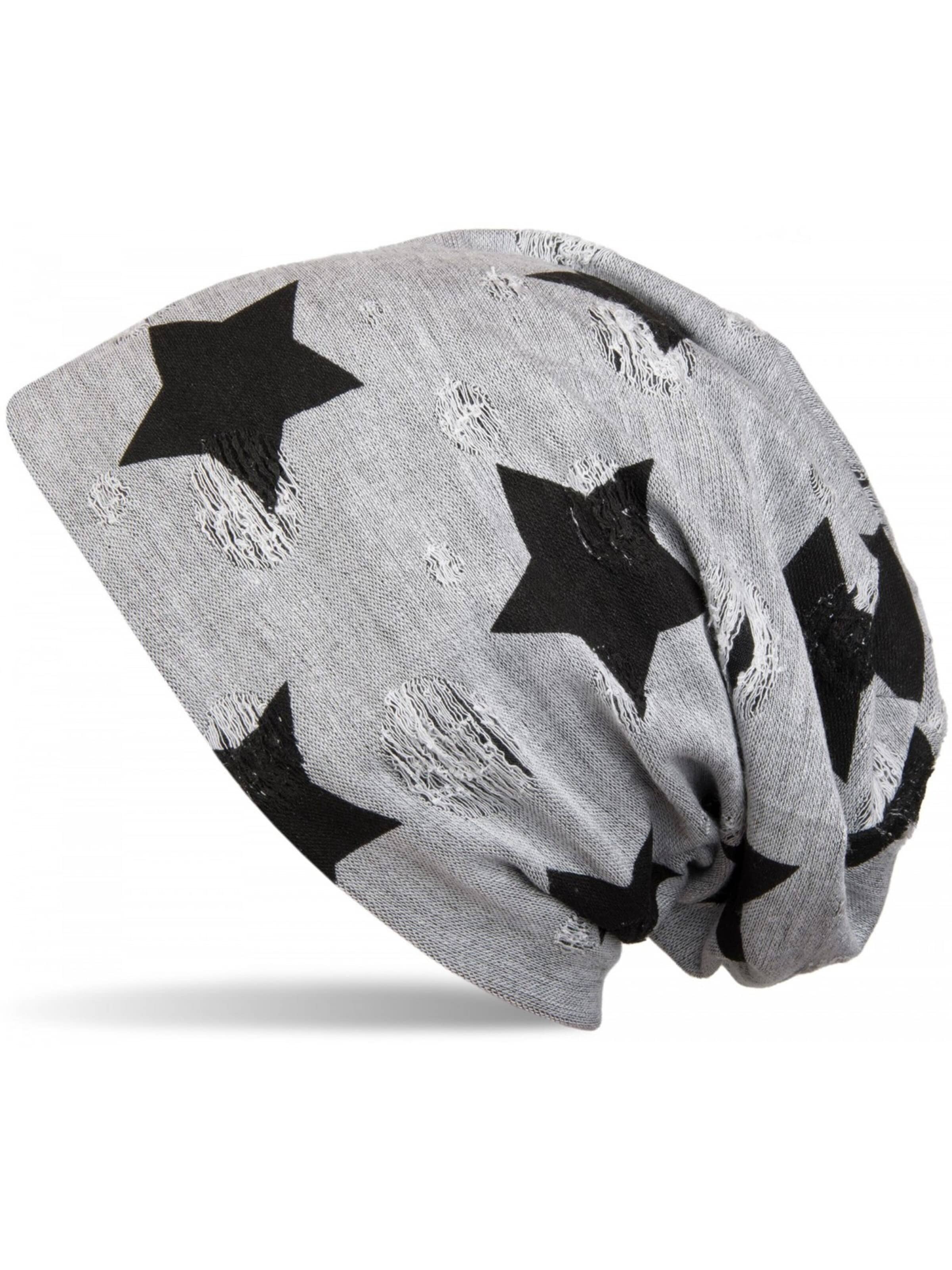 styleBREAKER Mütze 'Beanie mit Sterne & Punkte Muster'‌‌‌‌‌‌‌‌‌ in 54-64 in hellgrau, Produktansicht