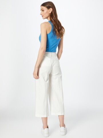 Wide Leg Pantalon à plis UNITED COLORS OF BENETTON en blanc