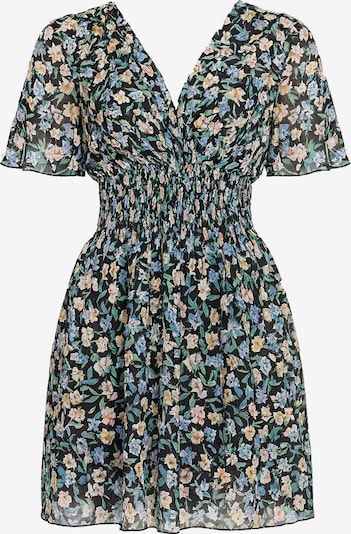 Elara Sommerkleid in enzian / pastellgelb / smaragd / schwarz, Produktansicht