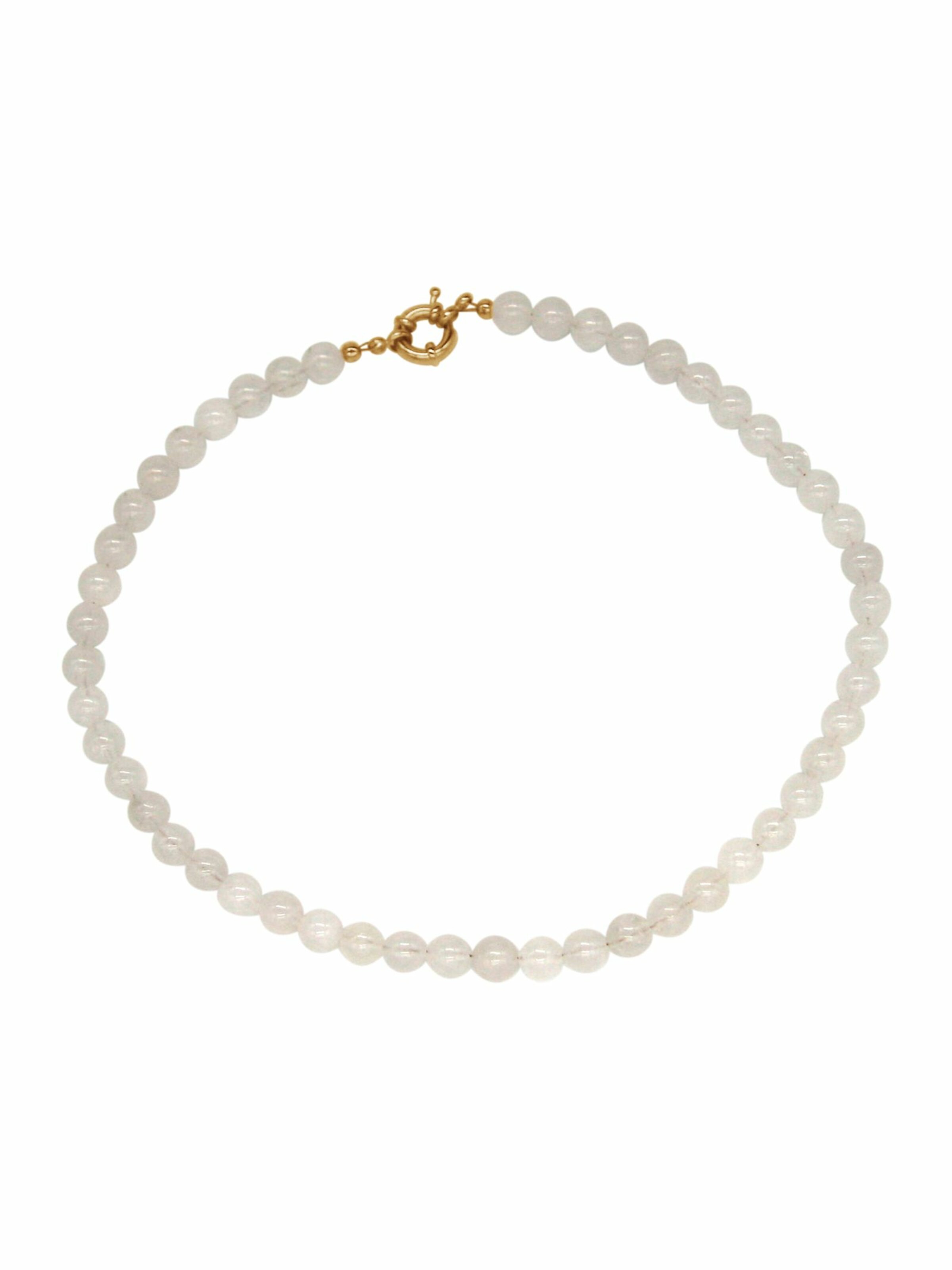 Gemshine Necklace 'WEIßER JADE' in Gold