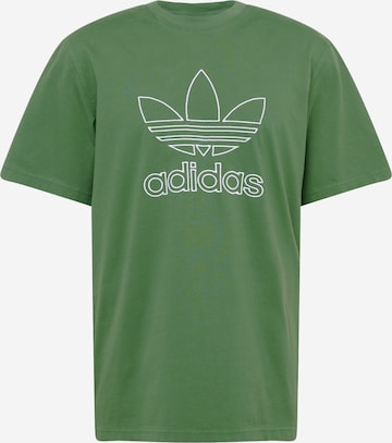 ADIDAS ORIGINALS Футболка 'Adicolor Outline Trefoil' в Зеленый: спереди