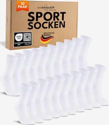 sockenkauf24 Athletic Socks in White: front
