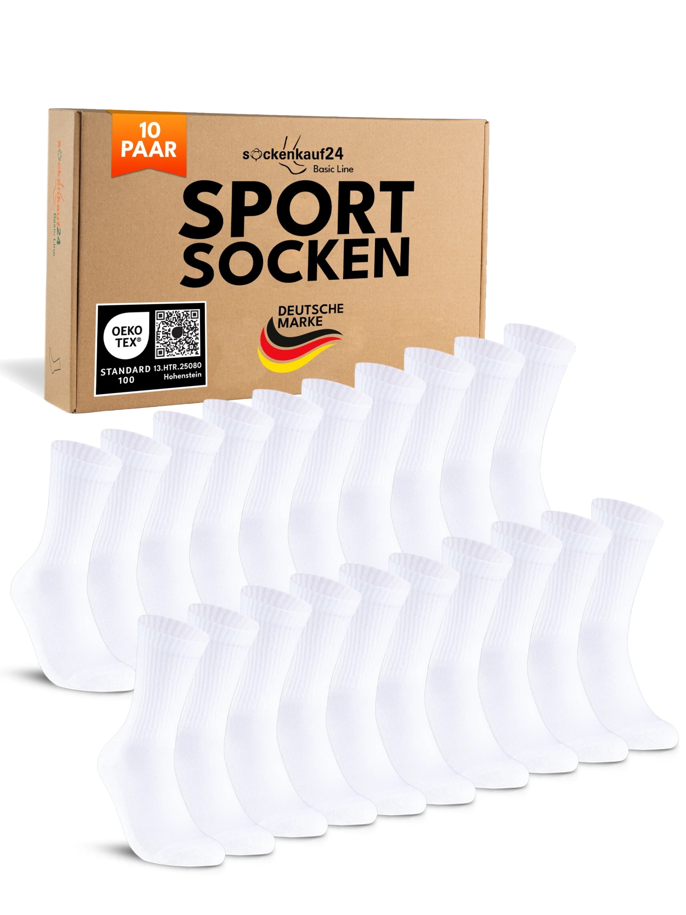 sockenkauf24 Athletic Socks in White: front