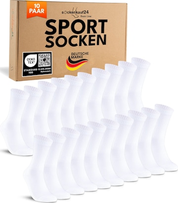 sockenkauf24 Athletic Socks in White: front