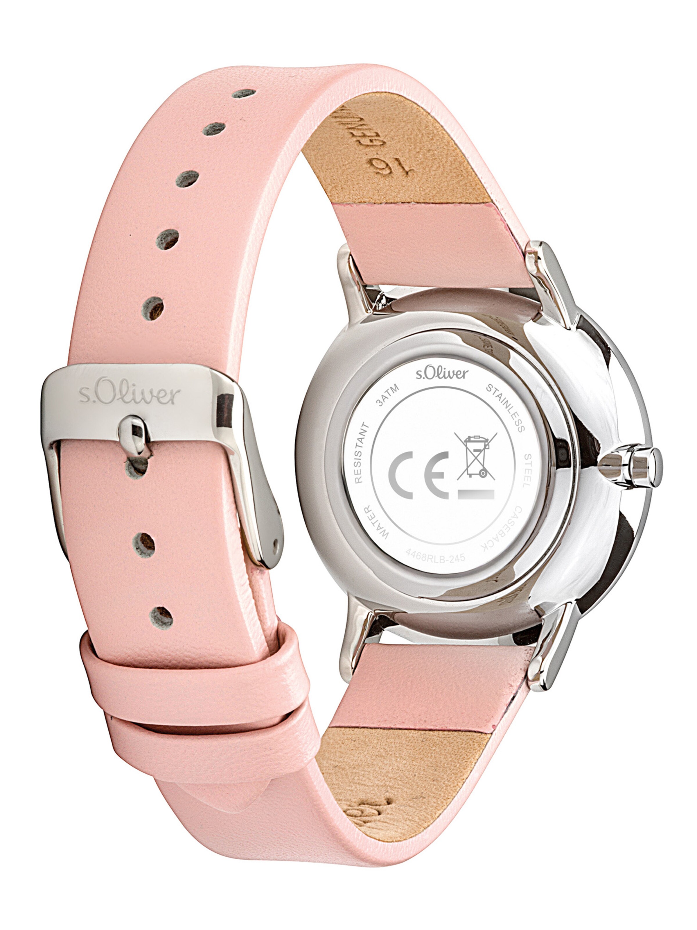 s.Oliver Analog Watch 'Modern Basics' in Pink