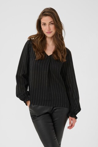 Cream Blouse 'Betina' in Zwart: voorkant