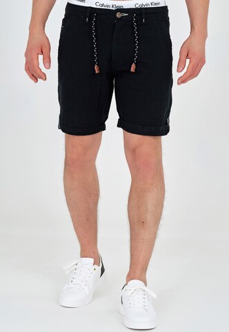 INDICODE JEANS Regular Chino Pants in Black: front