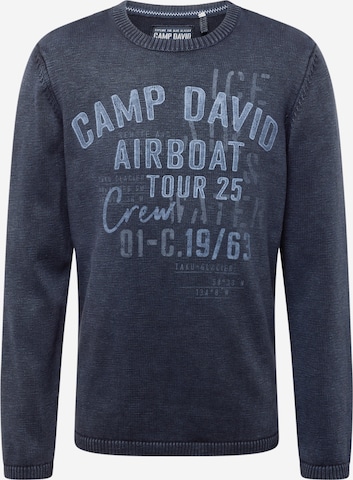 Pull-over CAMP DAVID en bleu : devant