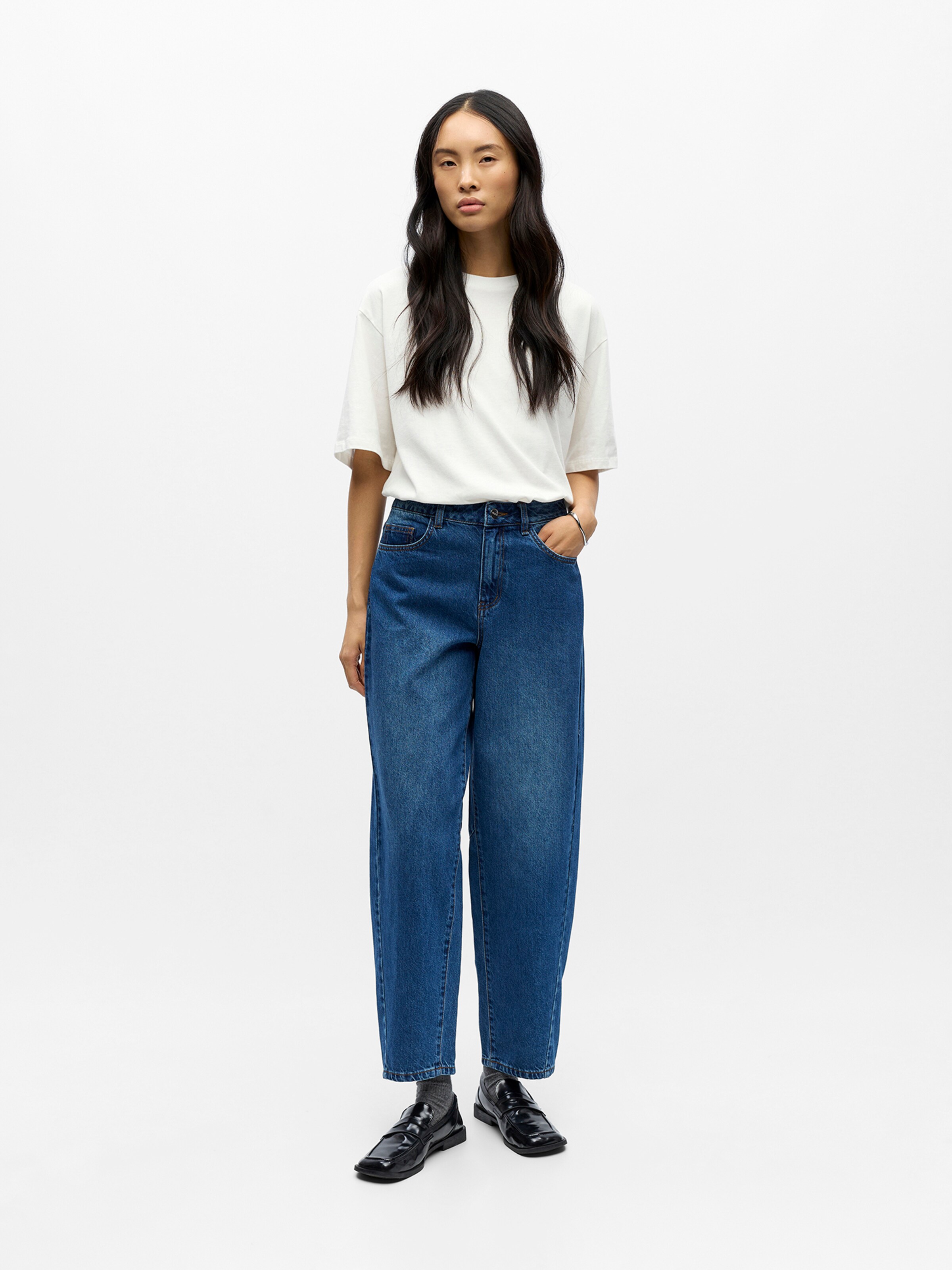 OBJECT Barrel Jeans 'OBJMiu Zoe' in Blue Denim | ABOUT YOU