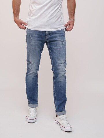 Miracle of Denim Slimfit Jeans in Blauw: voorkant