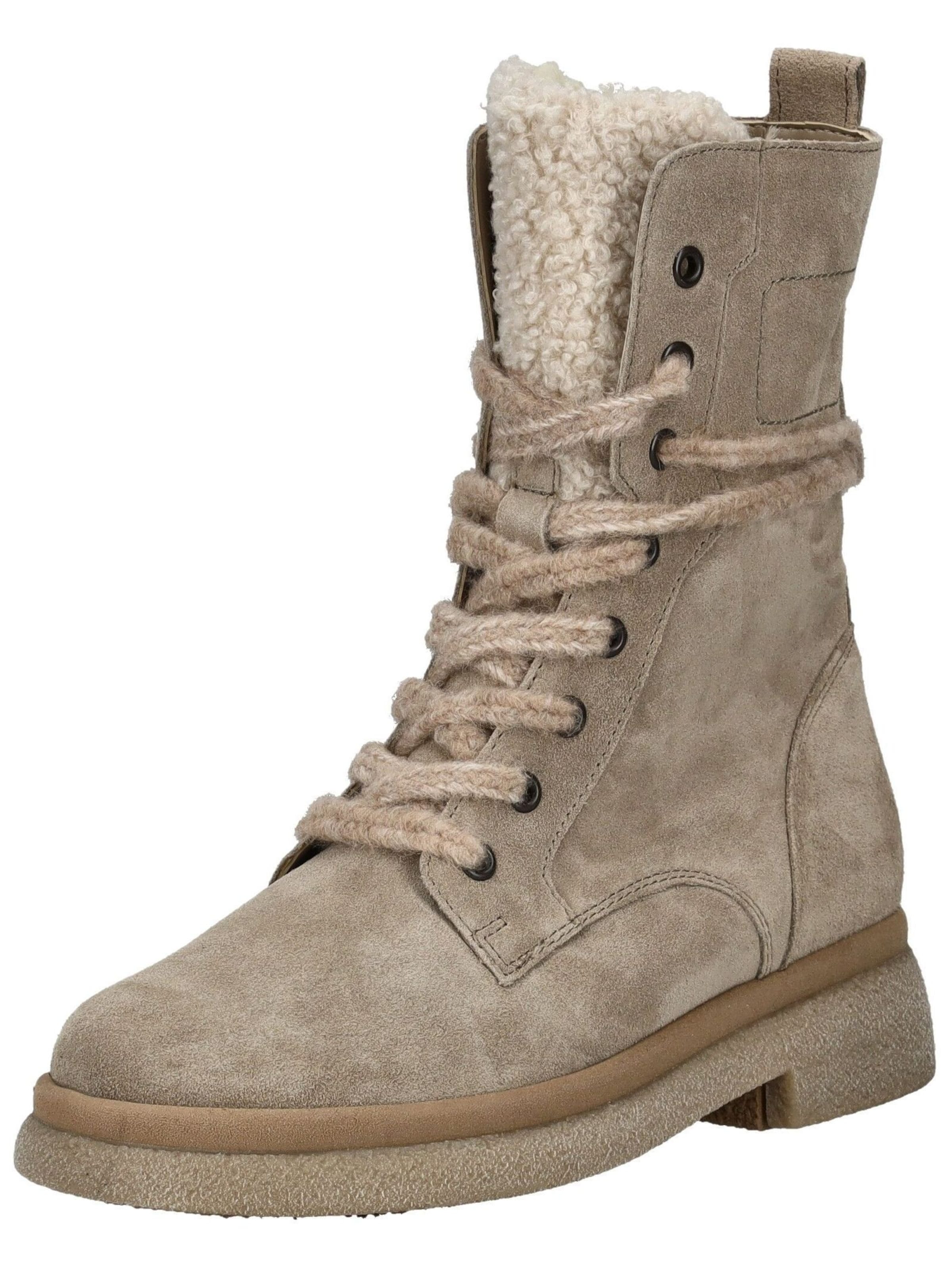 GABOR Lace-up bootie in Beige: front