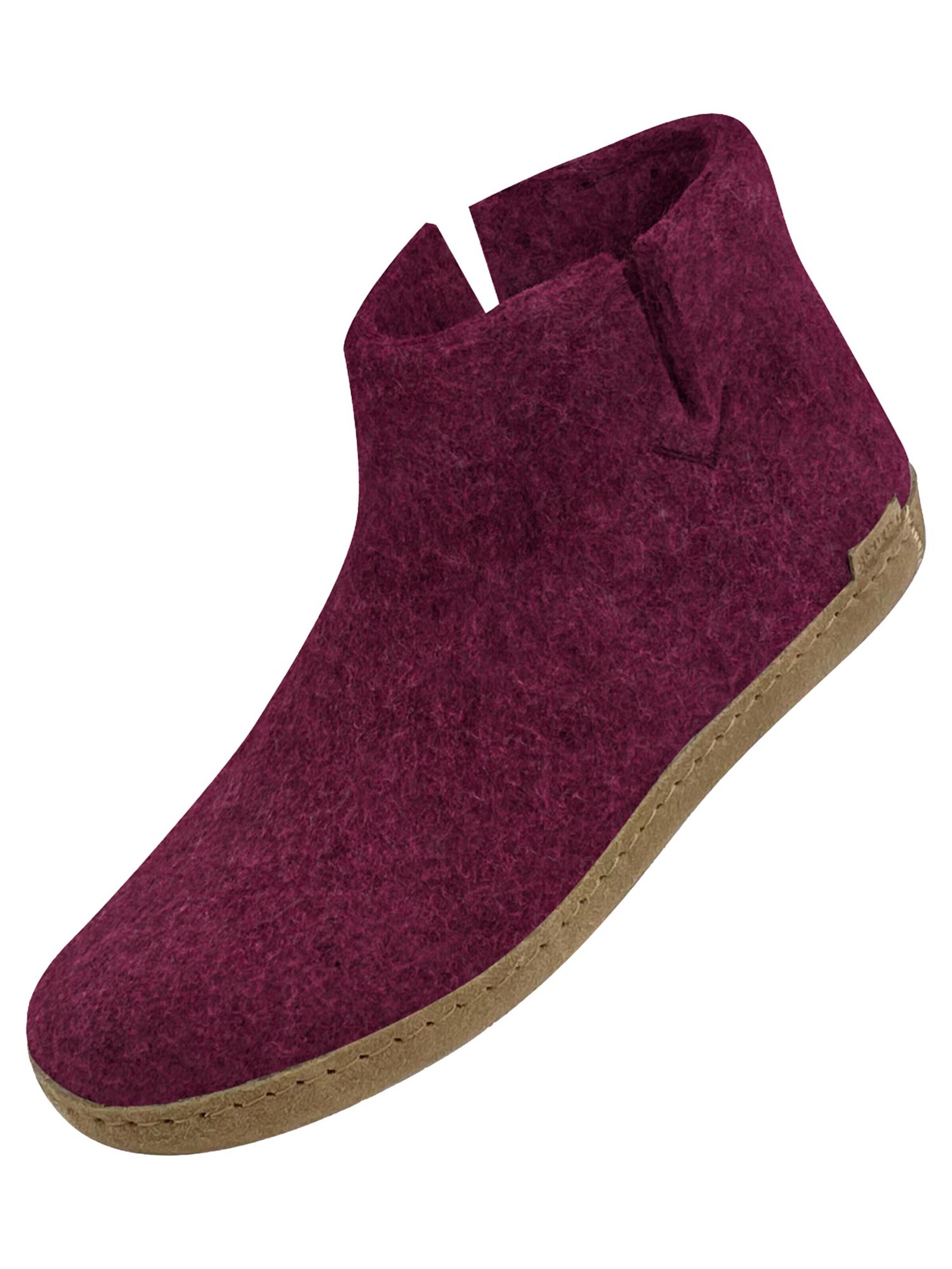 Glerups Slippers 'Ledersohle' in Purple