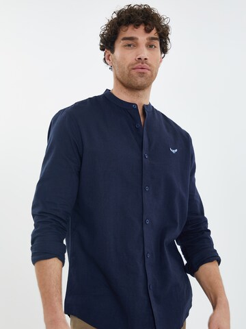 Threadbare Slim Fit Hemd 'Ushuaia' in Blau