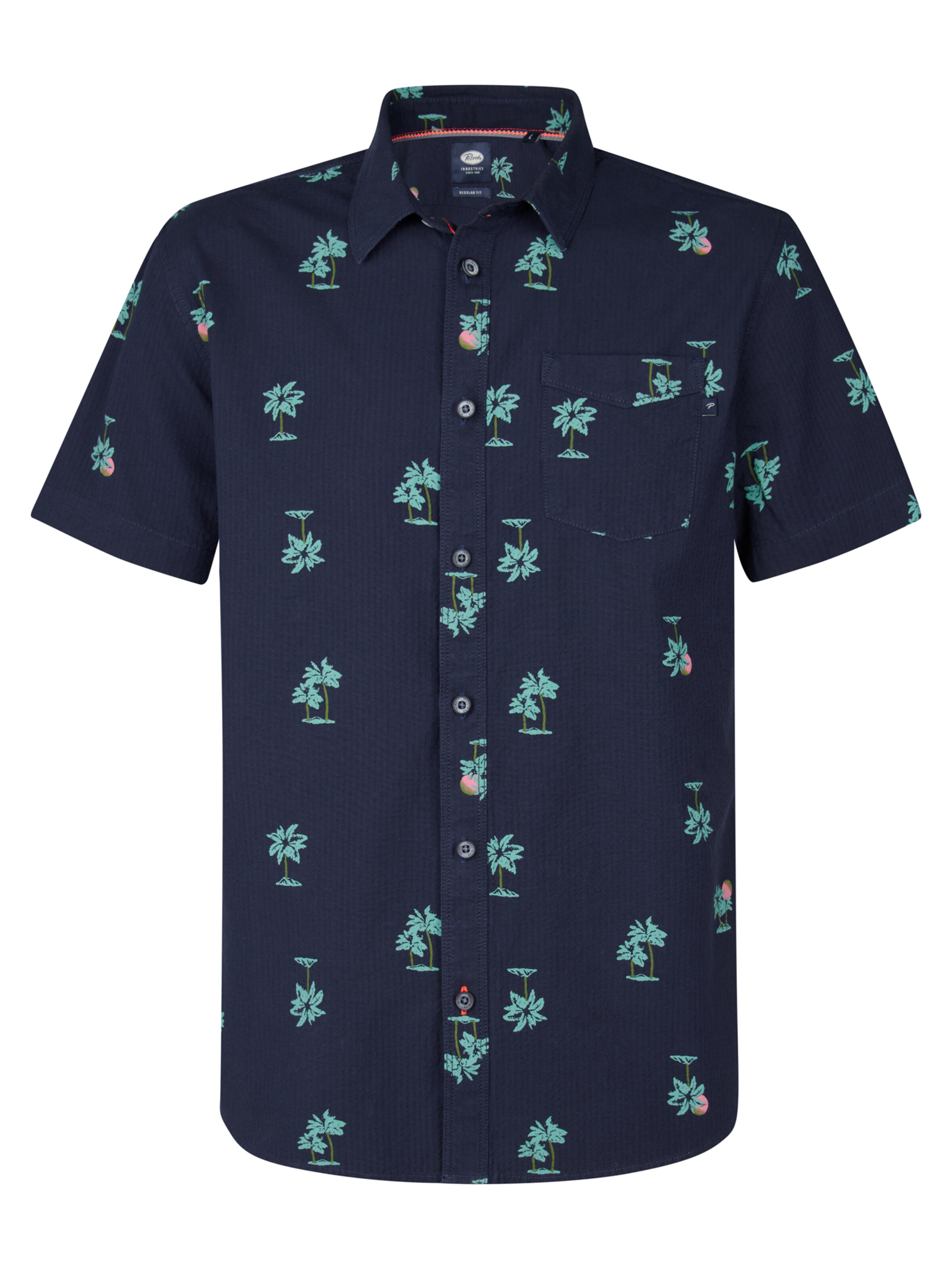 Petrol Industries Средняя посадка Рубашка 'Coralshore' в Синий: спереди