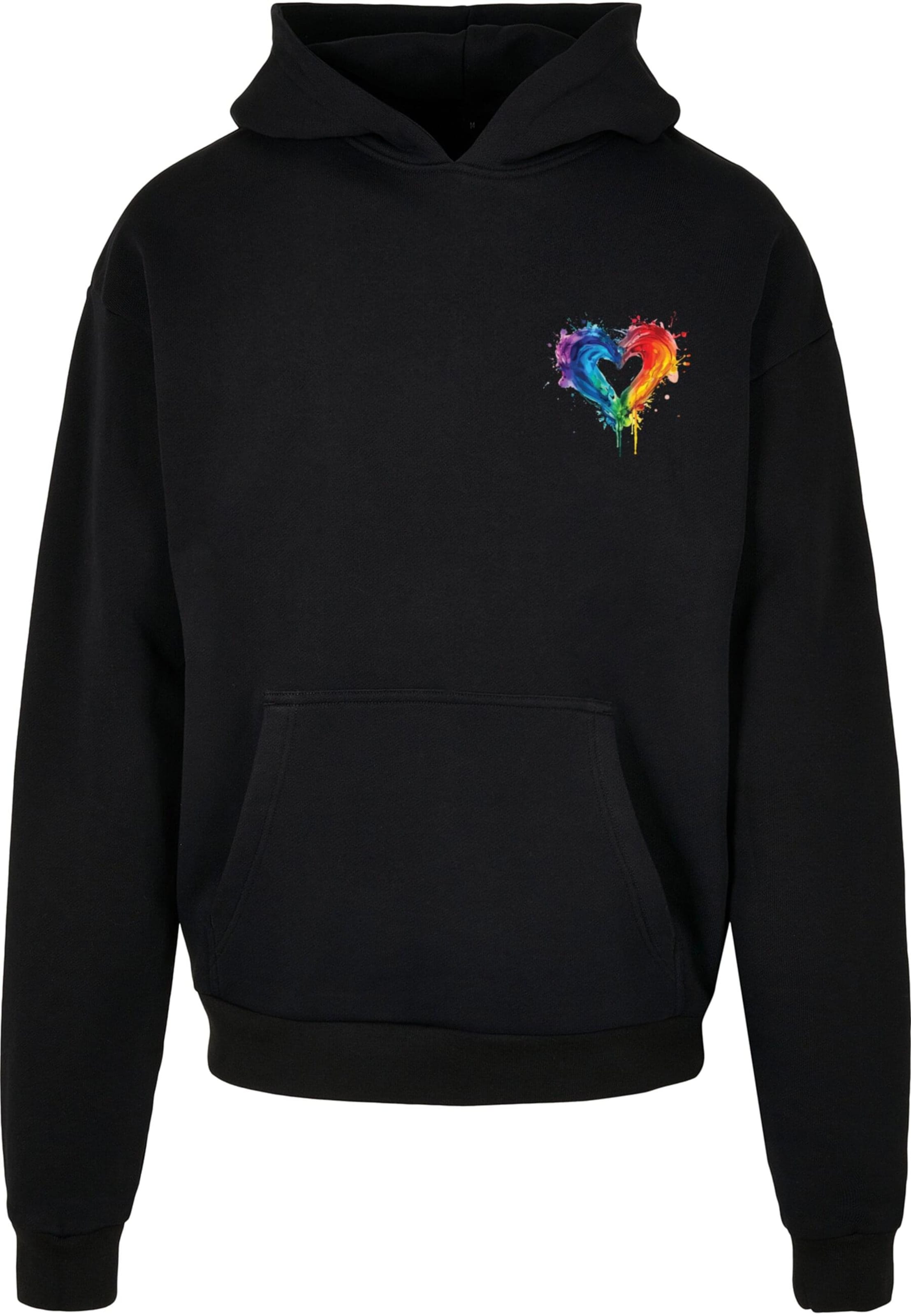 Merchcode Sweatshirt 'Pride Splash' in Zwart: voorkant