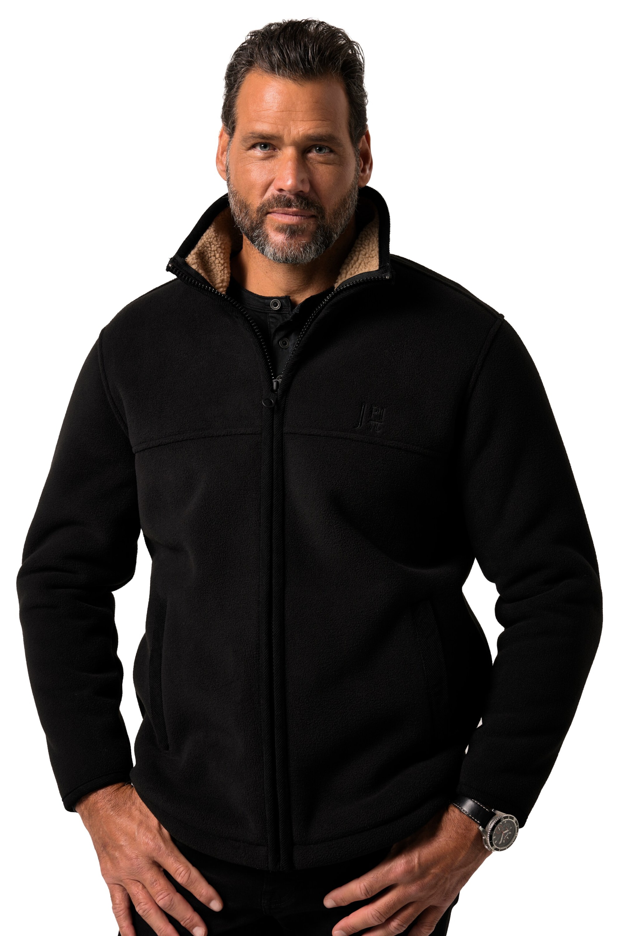 Veste en polaire JAY-PI en noir : devant