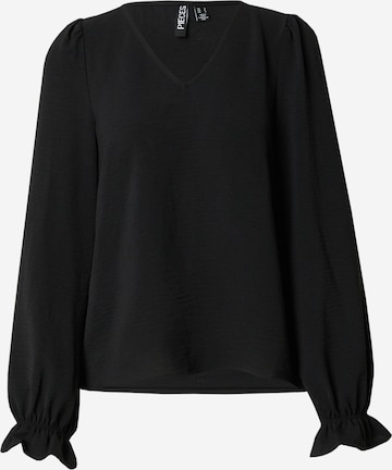 PIECES Bluse 'PCTIFFANY' in Schwarz: Vorderseite