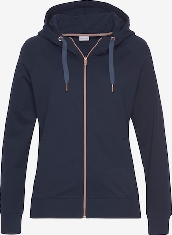 LASCANA Zip-Up Hoodie in Blue: front