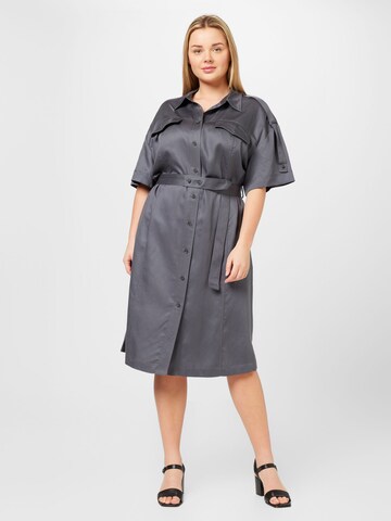 Calvin Klein Curve Shirt dress in Black: front