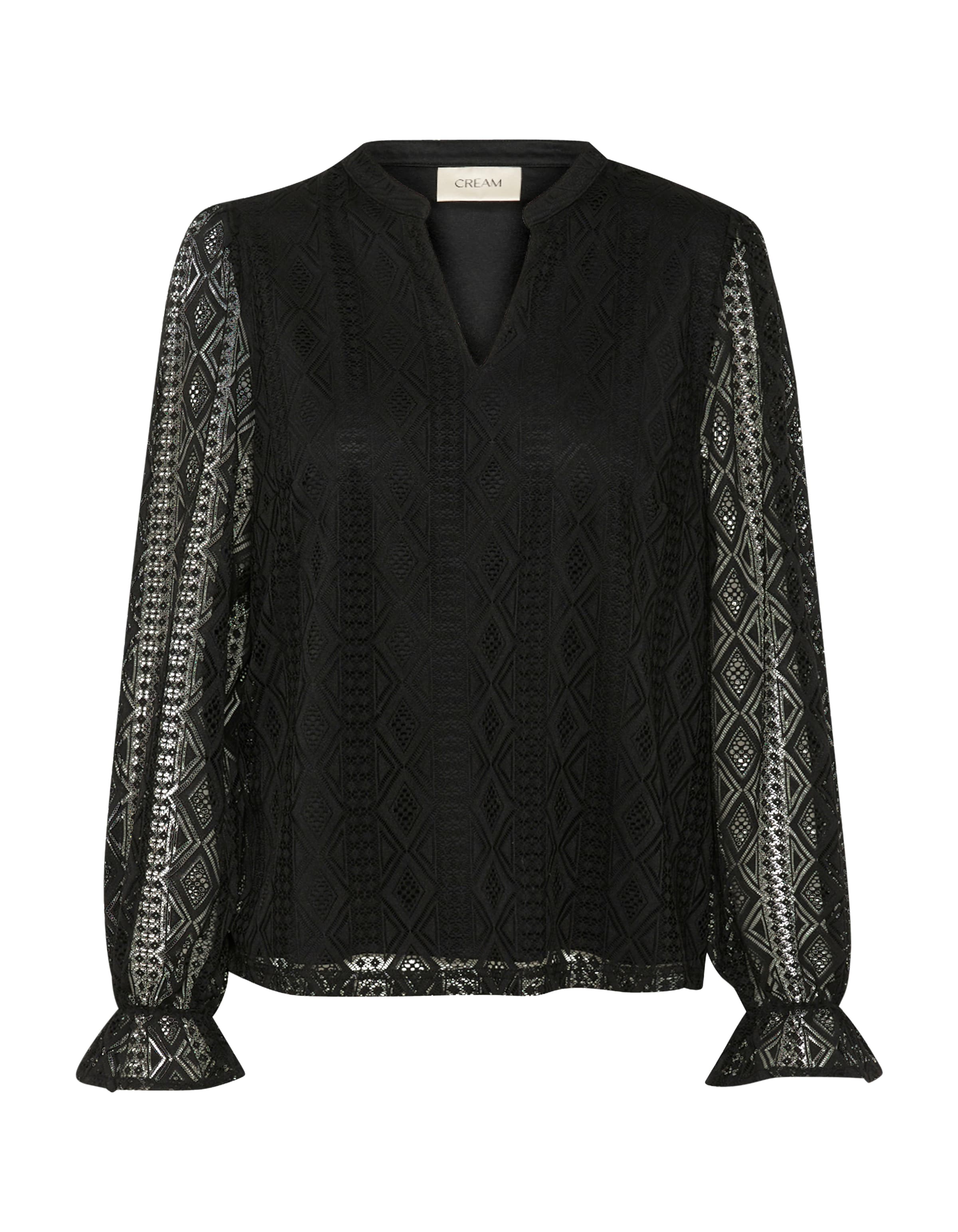 Cream Bluse 'Danika' i sort: forside