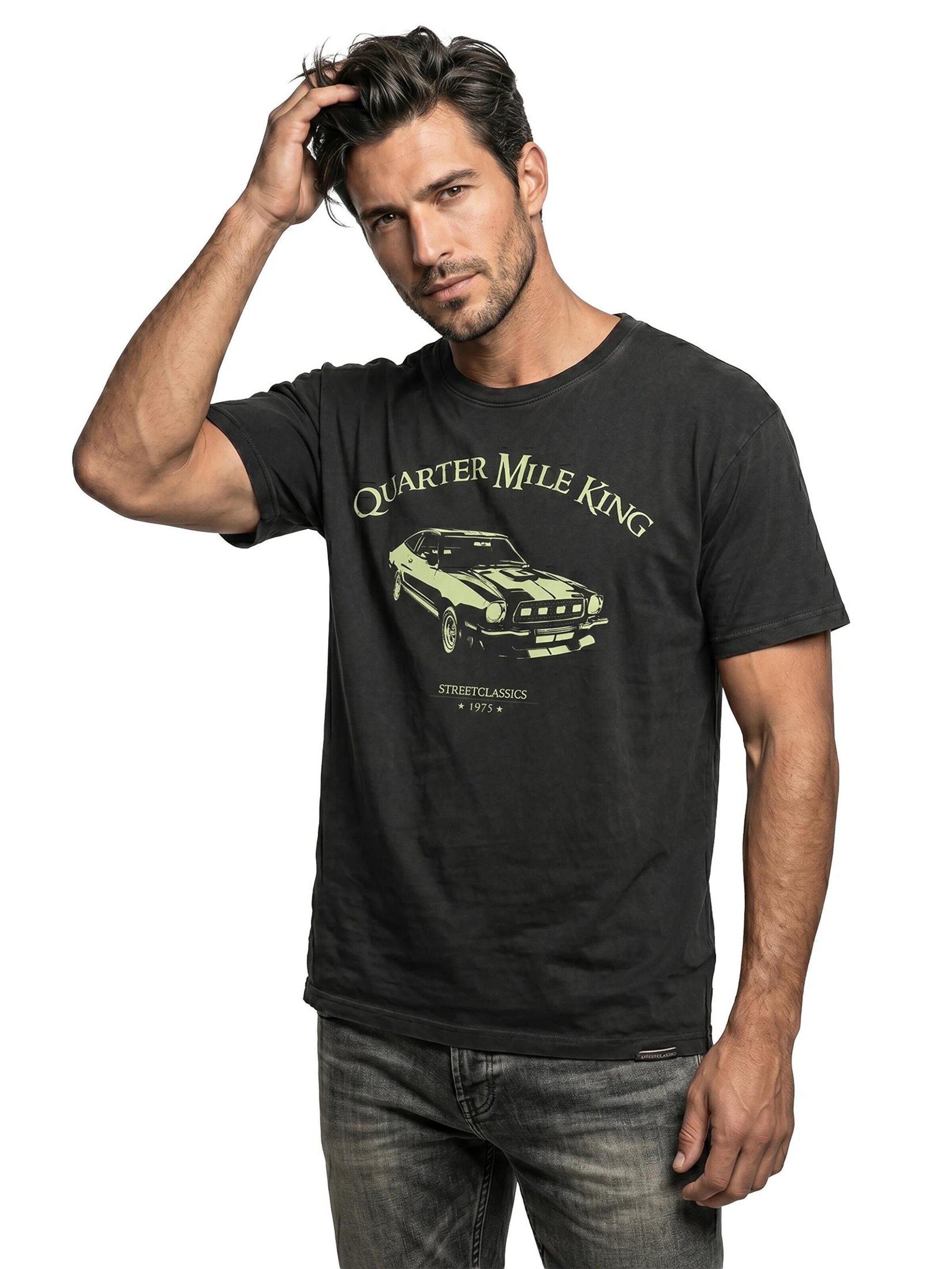 MAKAYA Shirt 'Quarter Mile King' in Black