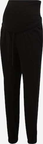 Pieces Maternity Tapered Broek 'CHILLI' in Zwart: voorkant