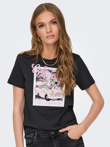 ONLY T-shirt 'DISNEY' i svart: framsida