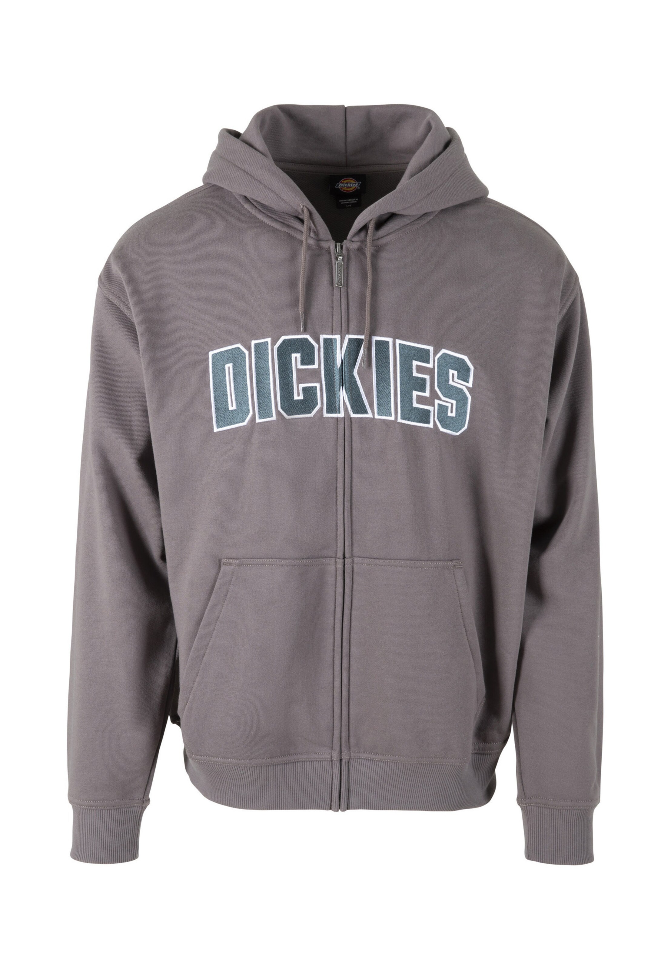 DICKIES Sweat jacket 'Aitkin' in Grey: front