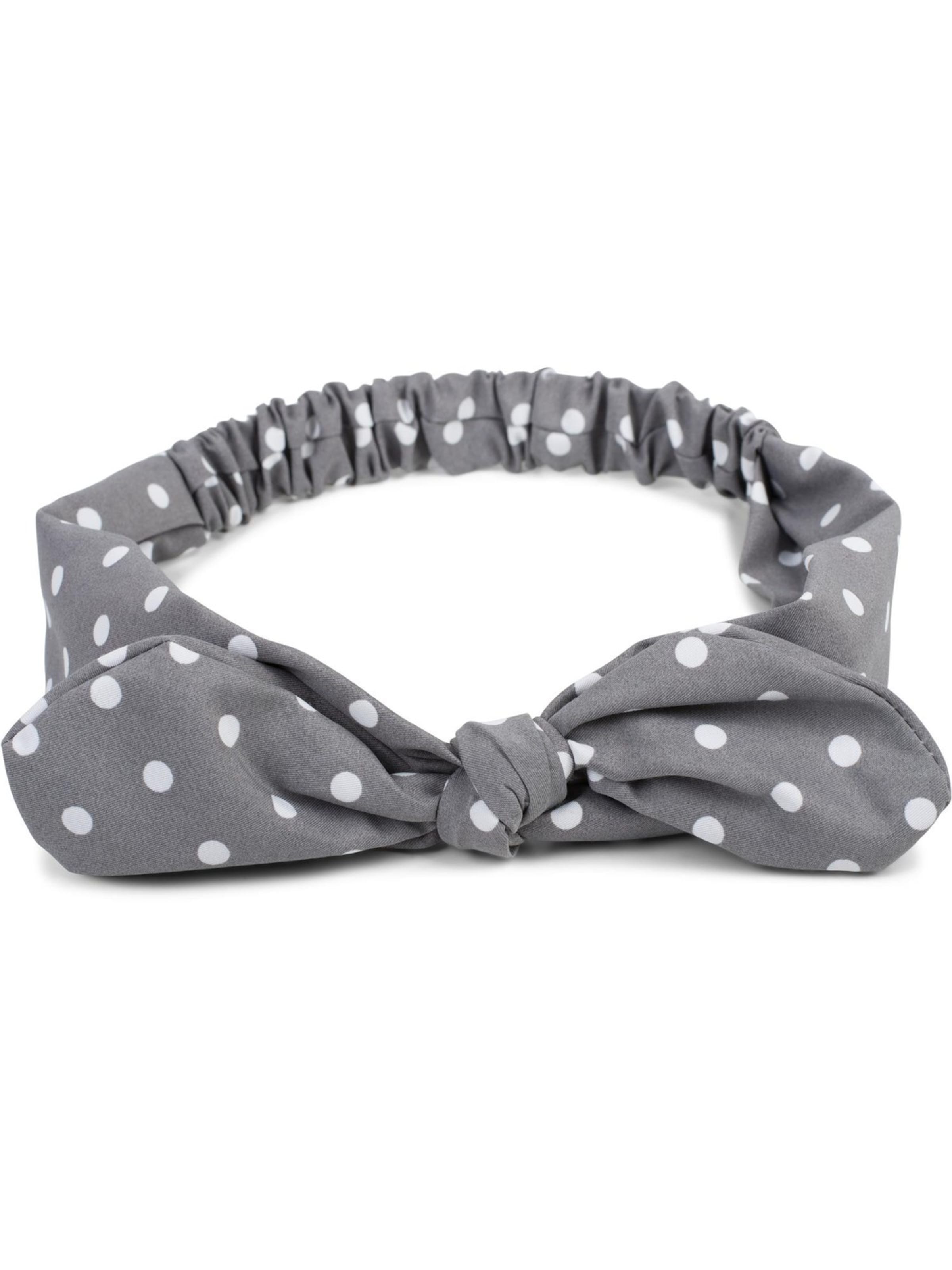 styleBREAKER Hair jewelry 'Haarband mit Punkte Muster und Schleife' in Grey: front